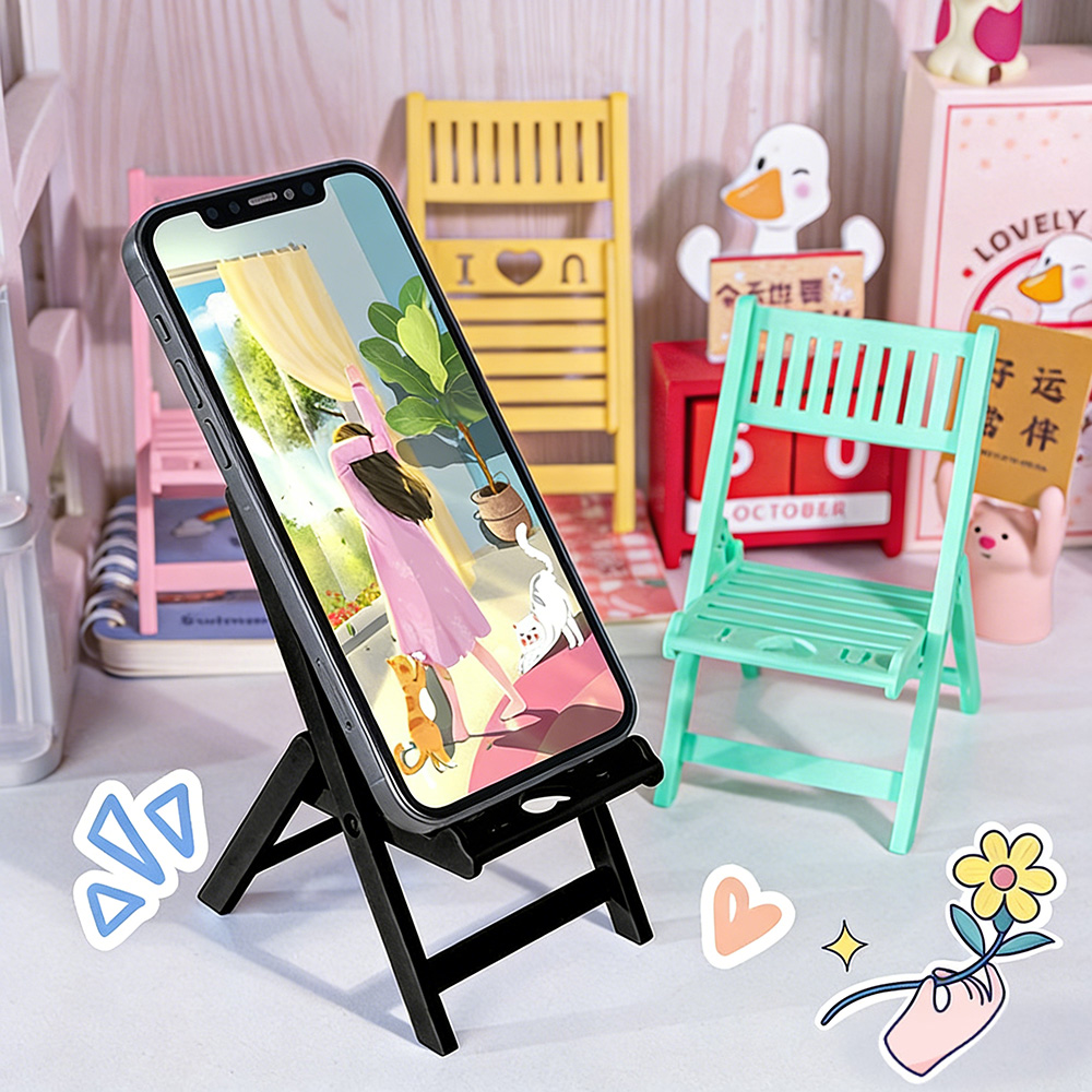 Desk Setup Options - 미니 접이식 의자형 휴대폰 거치대, 스마트폰