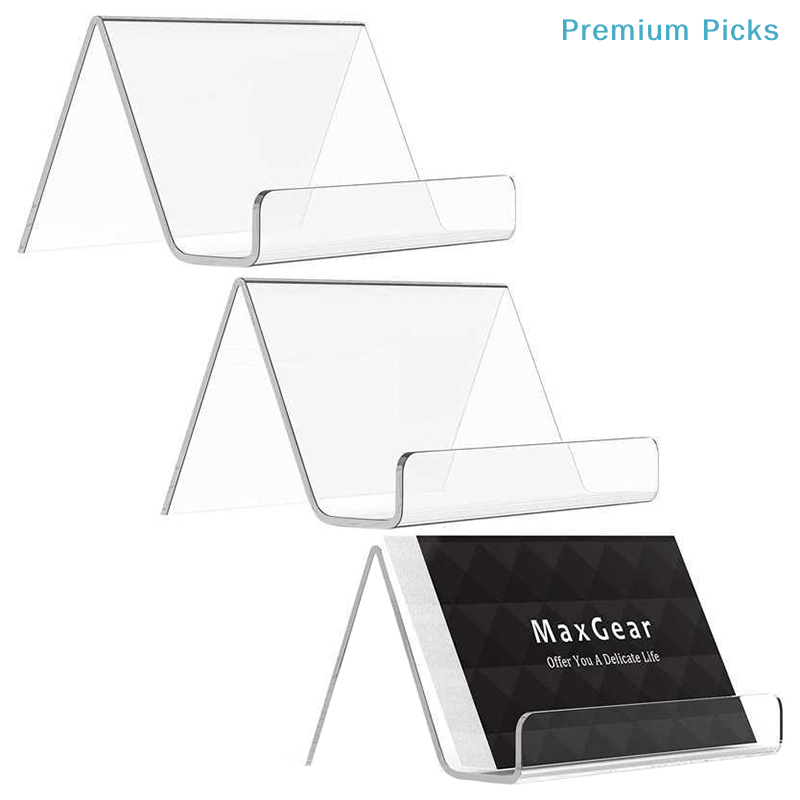 Desk Setup Shelf - 휴대용 투명 아크릴 데스크탑 명함 홀더