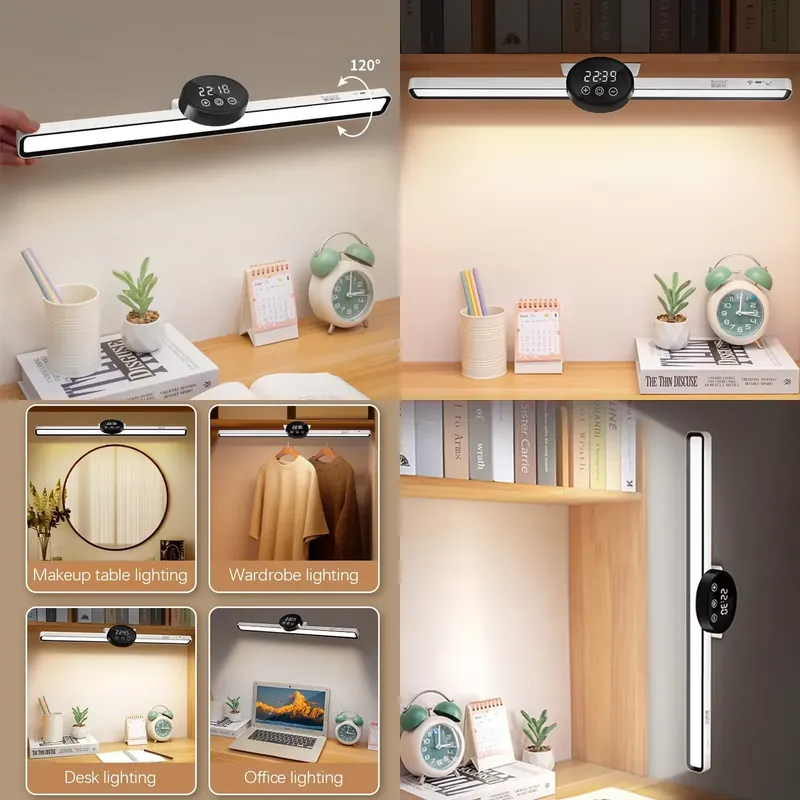 Led Desk Light Usb - 독서등 걸이형 자석시계 테이블 램프 LED