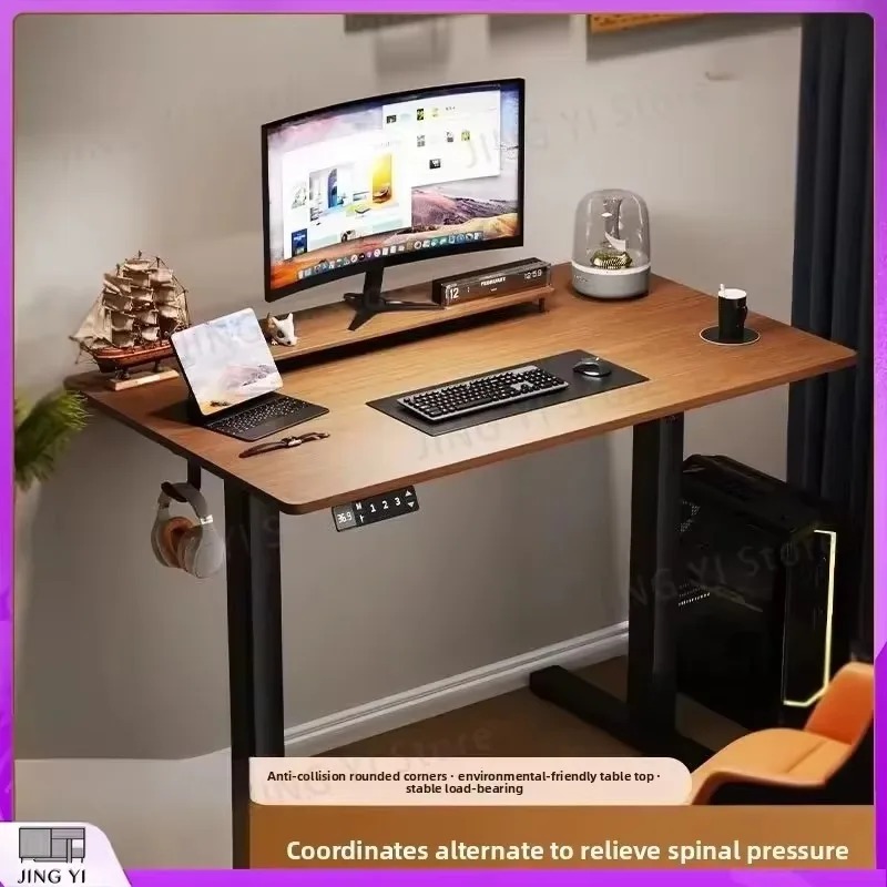 Desk Setup Bedroom - 전동 높이 조절 스탠딩 데스크 원목