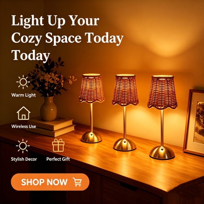 보헤미안 스타일의 라탄 아트 테이블 램프, 3단계 밝기 - Led Desk Light Usb 리뷰 및 가격