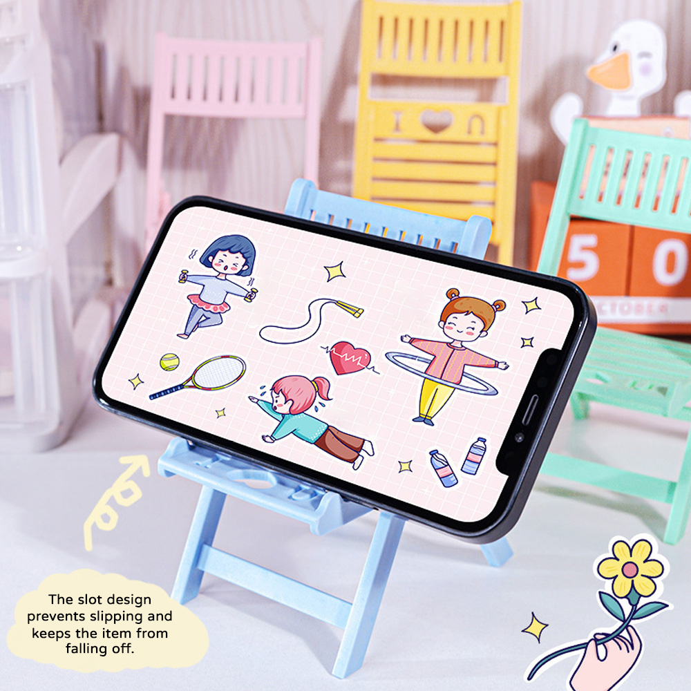 미니 접이식 의자형 휴대폰 거치대, 스마트폰 킥스탠드, - Desk Setup Options 리뷰 및 가격