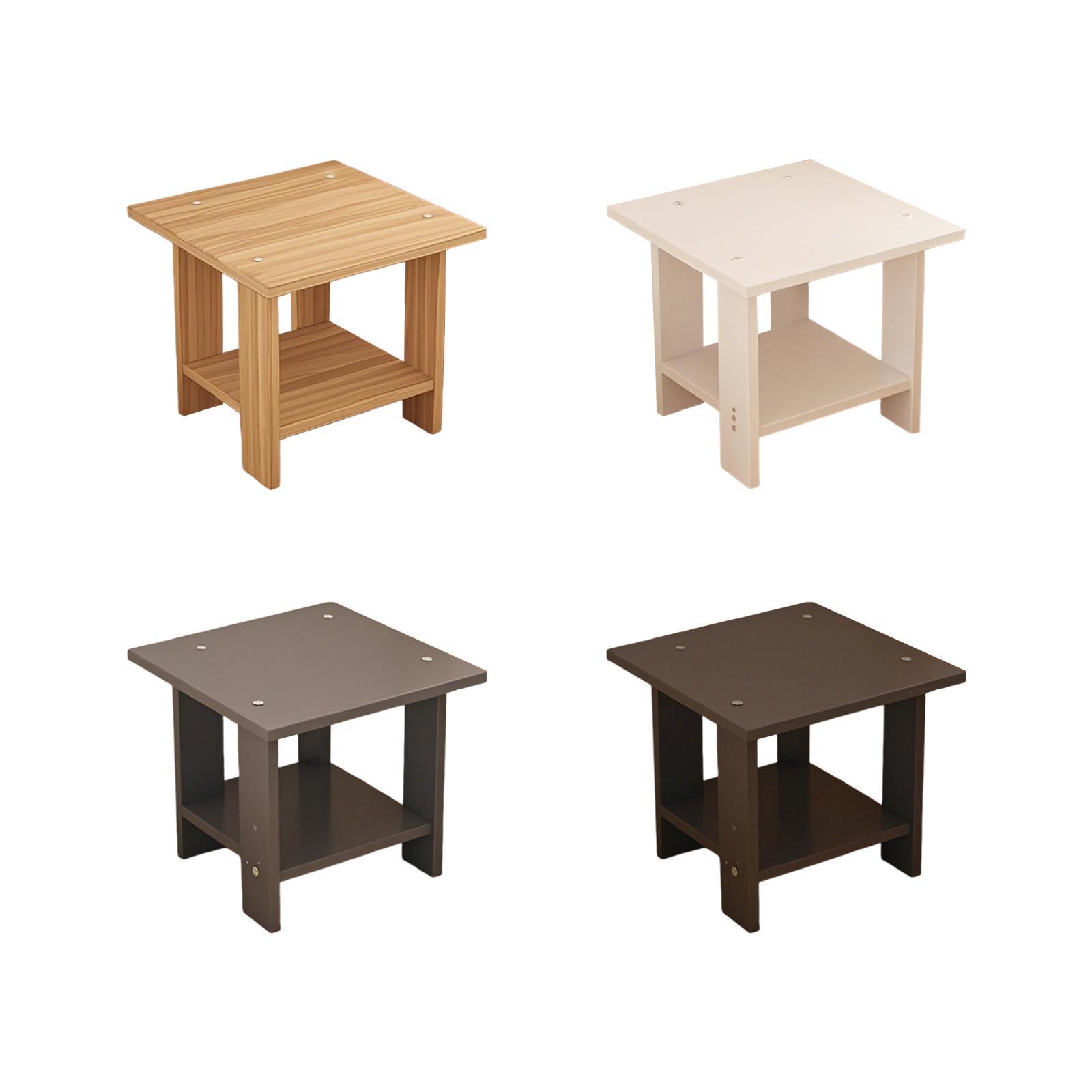 나무 이중층 사이드 테이블 다기능 견고한 현대식 경량  - Desk Setup Maker 리뷰 및 가격