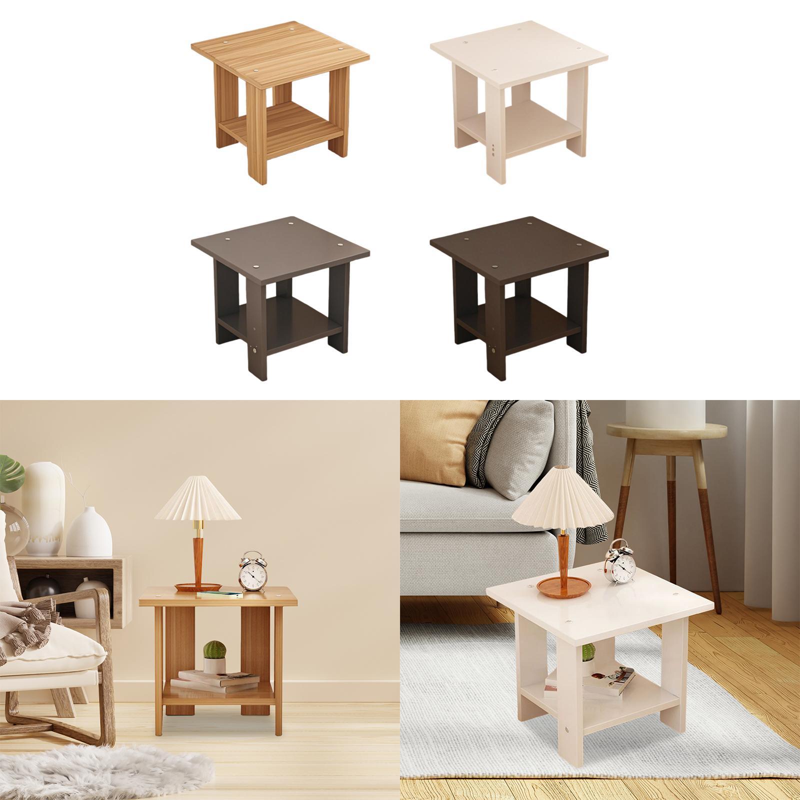 나무 이중층 사이드 테이블 다기능 견고한 현대식 경량  - Desk Setup Maker 리뷰 및 가격