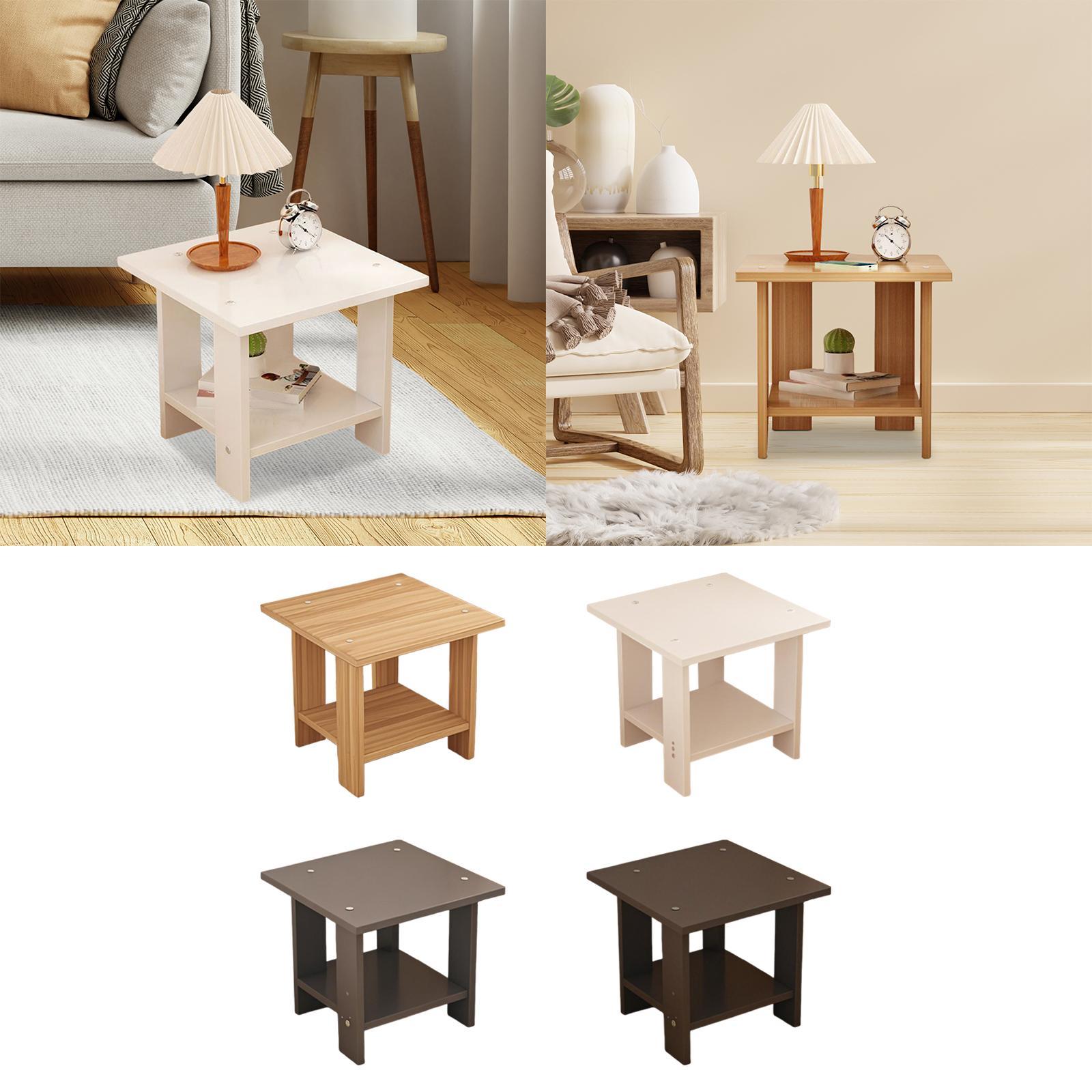 나무 이중층 사이드 테이블 다기능 견고한 현대식 경량  - Desk Setup Maker 리뷰 및 가격