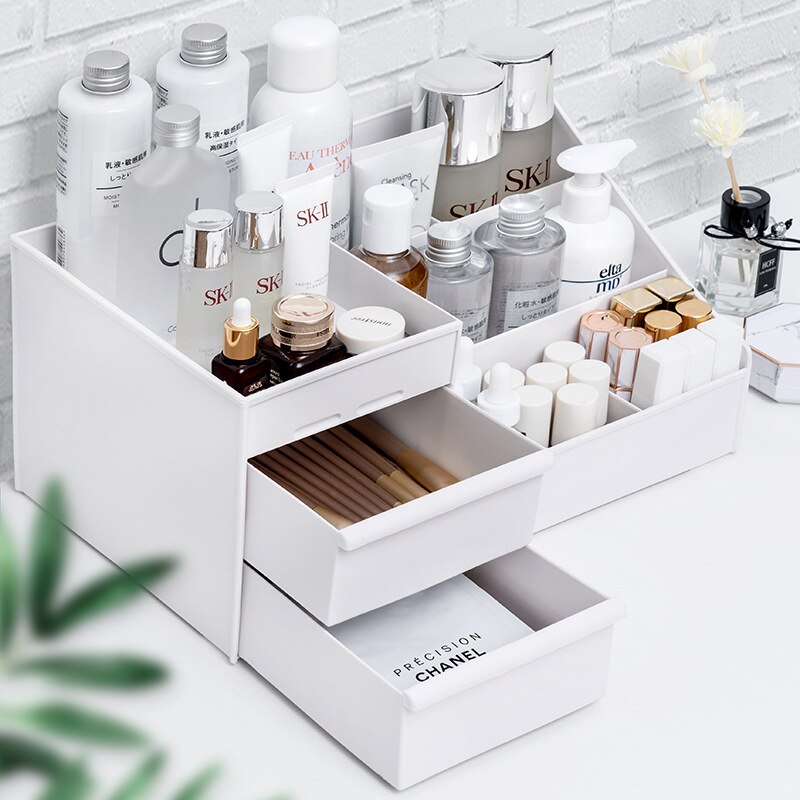 1PC 화이트 플라스틱 화장품 수납함 (서랍 포함) 기 - Desk Setup Shelf 리뷰 및 가격