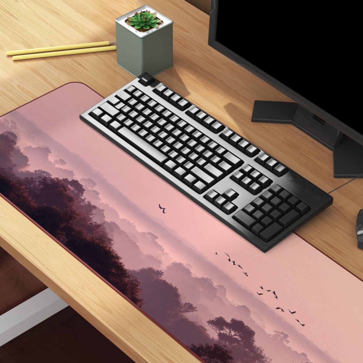 꿈같은 핑크 & 퍼플 스카이 XL 마우스 패드 |    - Your Desk Setup 리뷰 및 가격